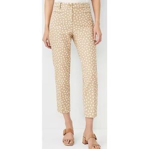 Ann Taylor Tan and White Polka Dot Pants